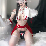 Cosplay Japanese Kimono Witch Heart Bikini Lingerie Set