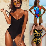 Sexy One-Piece Swimsuit Solid Thong Backless Monokini