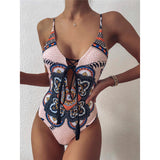 Women's Sexy Lace Up Monokini Swimwear 1-Piece Bathing Suit