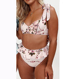 Women's Print Push Up Bikini Ruffle Sexy Bandage Beachwear