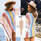 Crochet Cover Up With Fringe Trim Hollow Tunic Beachwear