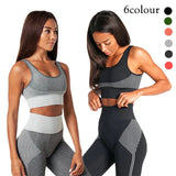 Dry Fit Two Piece Tight Crop top Bra Legging Gym Sets