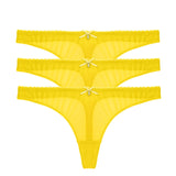 Transparent Low-Rise G-String Panties 3-Piece