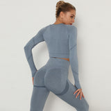 Long Sleeve Top High Waist Belly Control Legging Sport Suit