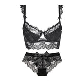 Lace Bowknot Sexy Lingerie Set