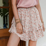 Women's Polka Dot Print Ruffled A-Line Mini Skirt