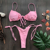 Women's Lace Up Bikini Female Two-Pieces Swimwear