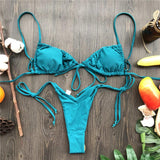 Women's Lace Up Bikini Female Two-Pieces Swimwear