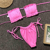 Sexy Bandeau Swimsuit Women Two-pieces Bikini Set