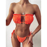 Sexy Bandeau Swimsuit Women Two-pieces Bikini Set