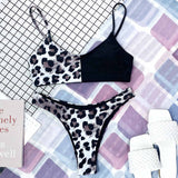 Women's Sexy Leopard Swimwear Two-Pieces Bikini Set