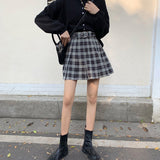 Plaid Pleated Grunge Gothic High Waist Mini Skirt