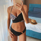 One Shoulder Bikini High Waist Swimwear Rings Ribbed Beachwear