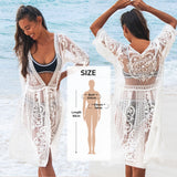 Crochet Cover Up With Fringe Trim Hollow Tunic Beachwear