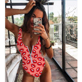 Sexy Striped Swimwear Women Backless Sport Monokini