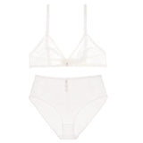 High-Waist Unlined Yarn See-Through Bra Panty Set