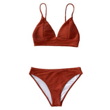 Solid Bikini Set Women Triangle Sexy Two Pieces Swimwear