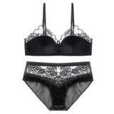 Velvet Lace Embroidery Lingerie set Thin Cotton