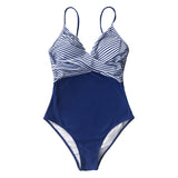 Leaf Twist Front One-Piece Swimsuit V-Neck Padded Monokini