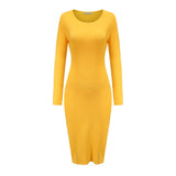 Long Sleeve Knit  Bodycon Sexy Party Sweater Dresses