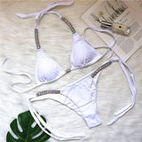 Women's Jeweled Rhinestone Bling Diamond Bikini 2-Pieces Swimwear