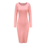 Long Sleeve Knit  Bodycon Sexy Party Sweater Dresses