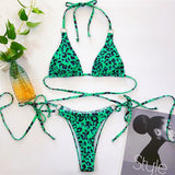 Wrap Around String Thong Swimsuit Sexy Two-Pieces Bikini Set