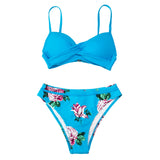 Push Up Floral Wrap Bikini Sets Thong 2-Pieces Swimsuits