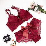 Lace Bowknot Sexy Lingerie Set