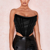 Sleeveless Fashion Strapless Bustier Corset Crop Tops