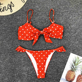 Bow Polka Dot Bikini Two-Piece Women's Swimwear