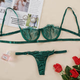 Women's Underwear Lace Erotic Lace Bra Panties Lingerie Set