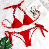 Women's Jeweled Rhinestones Diamond Sexy Two-Pieces Bikini