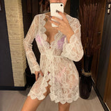 Sexy White Lace Tunic Cover Up Swimsuit Women Beachwear