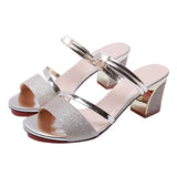 Women Square High Heel Sandals