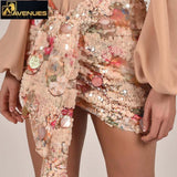 Ladies Elegant Floral Sequins Dress