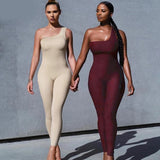 One-Shoulder Casual Sporty Rompers Jumpsuit Fitness