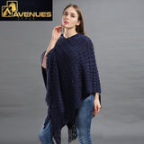 Knitted Pullover Women Striped Scarf