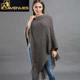 Knitted Pullover Women Striped Scarf