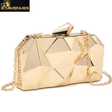 Gold Acrylic Box Geometry Clutch Bag