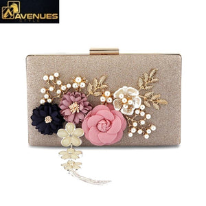 Handmade Floral Clutch Chain Purse