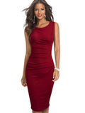 Solid Color Elegant Formal Party Bodycon Dress