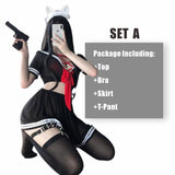 Cosplay Costume Erotic Soft Fabric Lace Mini Skirt Dress