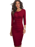 Solid Color Elegant Formal Party Bodycon Dress