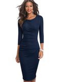 Solid Color Elegant Formal Party Bodycon Dress