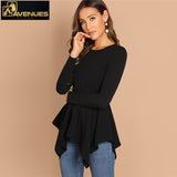 Women Asymmetrical Elegant Neck Tops