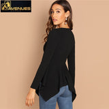 Women Asymmetrical Elegant Neck Tops