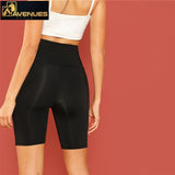 Women Black Solid Crop Wide Short Leggings