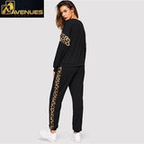 Women O-neck Athleisure Sweatshirt Set