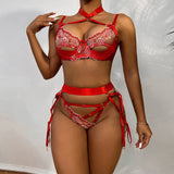 Three Piece Lingerie Satin Bottom